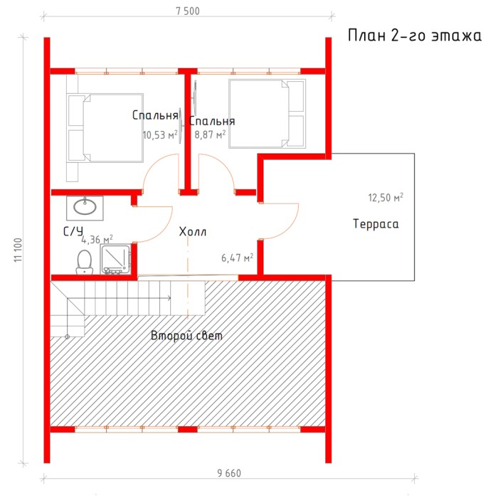 М33 - Дом-шалаш двухэтажный 130 м2 для дачи, турбаз и глэмпинга