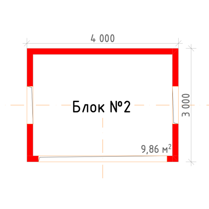 БЛОК2 - блок конструктор для модульного дома 9,86 м2