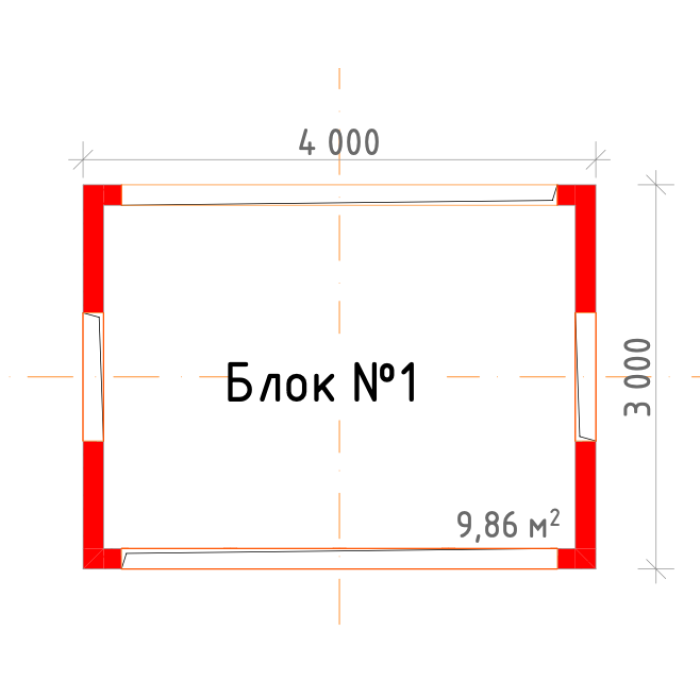 БЛОК1 - блок конструктор для модульного дома 9,86 м2